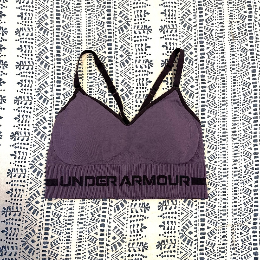 Purple M Under Armour Seamless Sports Bra